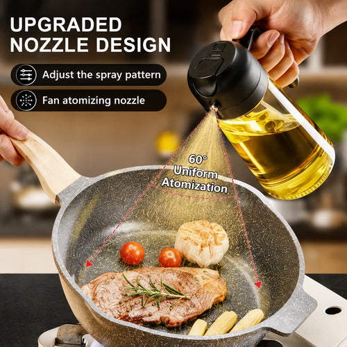2-in-1 Oil Sprayer & Dispenser Bottle – 470ml | Spray & Pour Cooking Oil Bottle